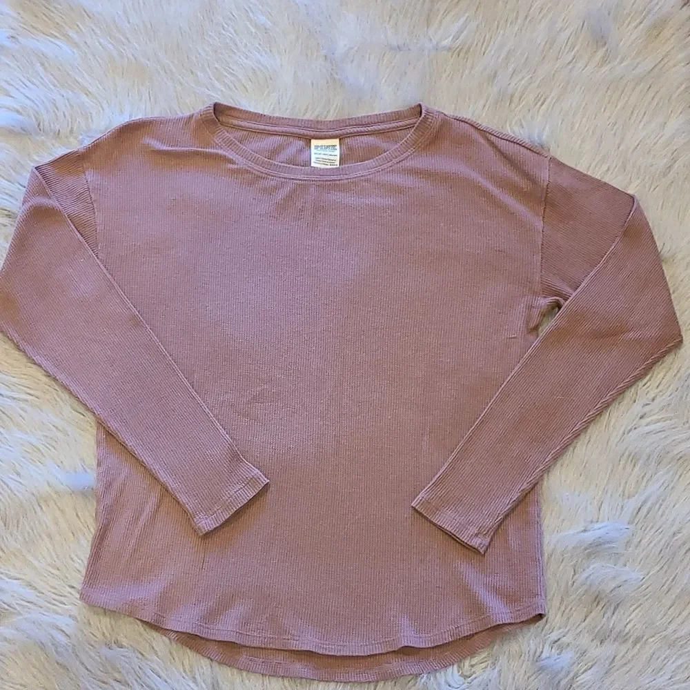 Pink by Victoria secret womens dusty rose thermal long sleeve shirt‎ size xs